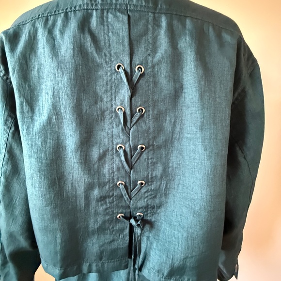 Gorgeous Vintage 90s Lightweight Dark teal oversized utility-style jacket - Picture 10 of 11